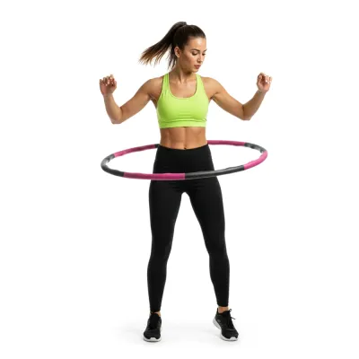 Hula hoop obruč nastaviteľná 67-88 cm ACTIGET ACT0132 ružovo-šedá