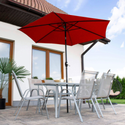 Záhradný slnečník 250 cm, červený SPRINGOS SUNNY GU0032