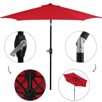 Záhradný slnečník 250 cm, červený SPRINGOS SUNNY GU0032