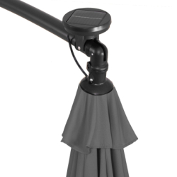 Záhradný slnečník s ľad osvetlením 290 cm, šedý SPRINGOS ATENA GU0046