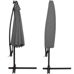 Záhradný slnečník s ľad osvetlením 290 cm, šedý SPRINGOS ATENA GU0046