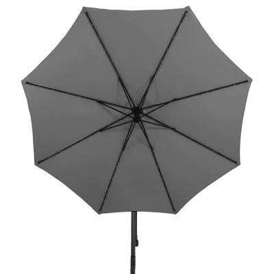 Záhradný slnečník s ľad osvetlením 290 cm, šedý SPRINGOS ATENA GU0046