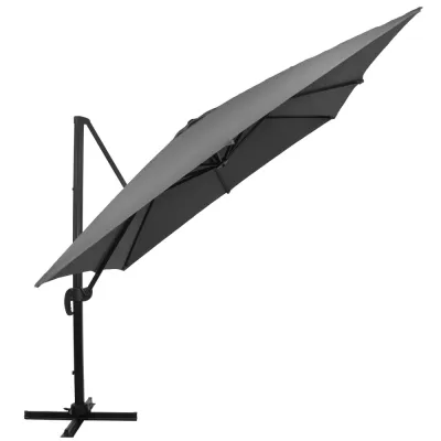 Záhradný slnečník 400 cm, grafitový SPRINGOS MALTA GU0050
