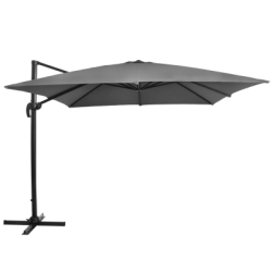 Záhradný slnečník 400 cm, grafitový SPRINGOS MALTA GU0050
