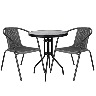 Záhradný set ratanového nábytku SPRINGOS BISTRO 2 sivý