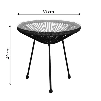 Záhradný stôl 50 cm, čierny SPRINGOS LOA GF0090