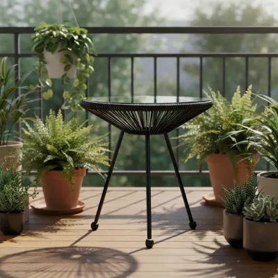 Záhradný stôl 50 cm, čierny SPRINGOS LOA GF0090