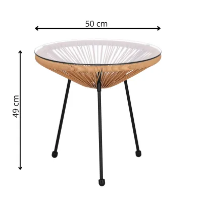 Záhradný stôl 50 cm, hnedý SPRINGOS LOA GF0089