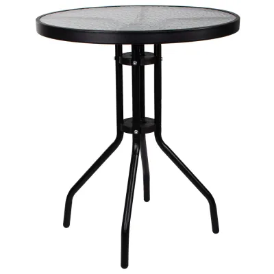 Záhradný stolík 60 cm SPRINGOS BISTRO čierny