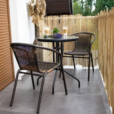 Záhradný stolík 60 cm SPRINGOS BISTRO čierny