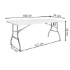 Skladací cateringový stôl 180x74 cm SPRINGOS RAUT GF0108 biely