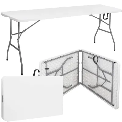 Cateringový stôl skladací 240x75 cm SPRINGOS RAUT GF0050 biely