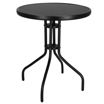 Záhradný stolík 60 cm SPRINGOS BISTRO BLACK čierny