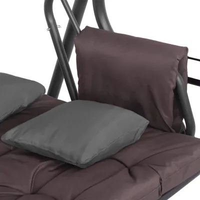 Záhradná hojdačka pre 4 osoby + moskytiéra SPRINGOS DIANA GS0032 hnedá