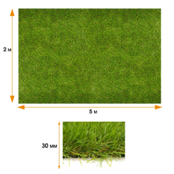 Umelý trávnik 30 mm, 2x5 m SPRINGOS GA0261
