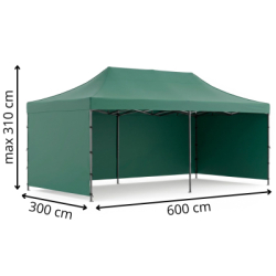 Párty stan 3x6 m SPRINGOS GP0009 zelený