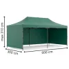 Párty stan 3x6 m SPRINGOS GP0009 zelený