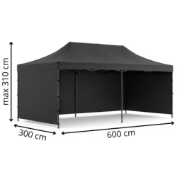 Párty stan 3x6 m SPRINGOS GP0008 čierny