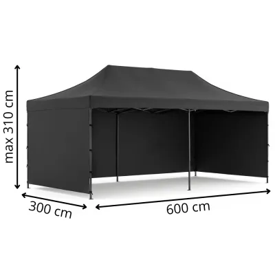 Párty stan 3x6 m SPRINGOS GP0008 čierny