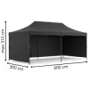 Párty stan 3x6 m SPRINGOS GP0008 čierny