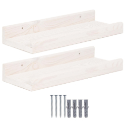 Polica na stenu sada 2ks SPRINGOS WF0013 biela
