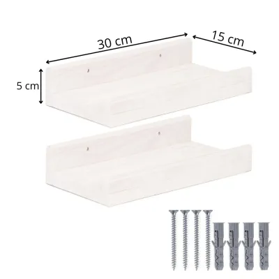 Polica na stenu sada 2ks SPRINGOS WF0011 biela