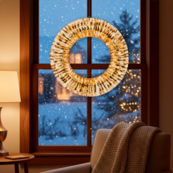 LED svetelný kruh 45cm 360LED 8-funkcií IP44 teplá biela + záblesky