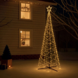 LED svetelná dekorácia - Vianočný stromček, 840 LED, teplá biela + záblesky