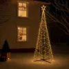 LED svetelná dekorácia - Vianočný stromček, 840 LED, teplá biela + záblesky