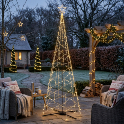 LED svetelná dekorácia - Vianočný stromček, 840 LED, teplá biela + záblesky