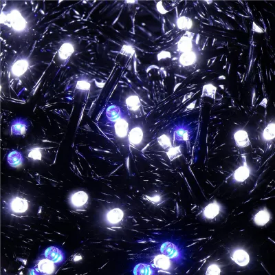 LED svetelná reťaz - 41,5m, 500LED, IP44, studená biela + záblesky