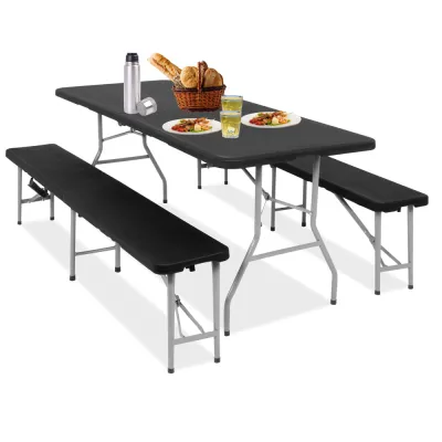 Pivný set pre 8 osôb 180x75 cm SPRINGOS GF0098 čierny