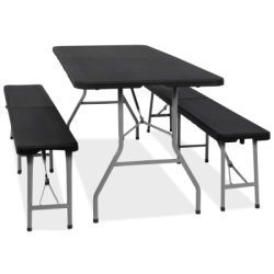 Pivný set pre 8 osôb 180x75 cm SPRINGOS GF0098 čierny