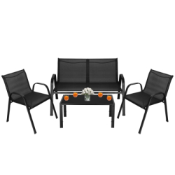 Set záhradného nábytku SPRINGOS VALENTE GF0106 čierny