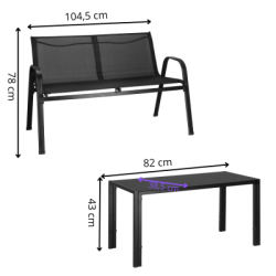 Set záhradného nábytku SPRINGOS VALENTE GF0106 čierny