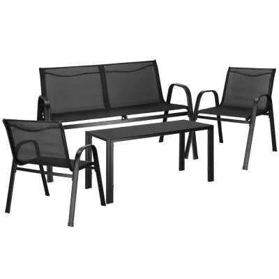 Set záhradného nábytku SPRINGOS VALENTE GF0106 čierny