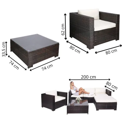 Ratanový set záhradného nábytku SPRINGOS CASA BLANCA 5 čierny