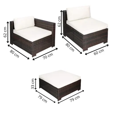 Ratanový set záhradného nábytku SPRINGOS CASA BLANCA 5 čierny