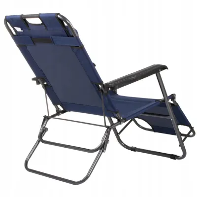 Záhradné polohovacie kreslo SPRINGOS RELAX tmavo modré
