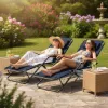 Záhradné polohovacie kreslo SPRINGOS RELAX tmavo modré