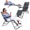 Záhradné polohovacie kreslo SPRINGOS RELAX tmavo šedé