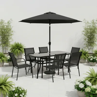 Záhradný stôl 120x70 SPRINGOS TOSCANA GF0077 čierny