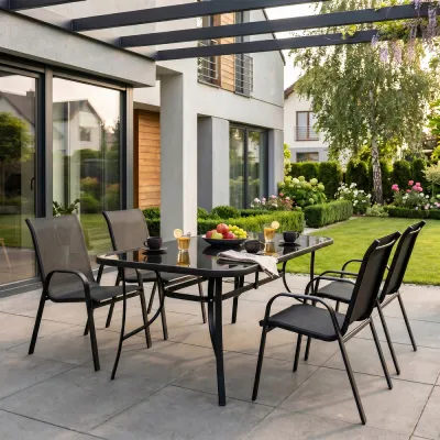 Záhradný stôl 120x70 SPRINGOS TOSCANA GF0077 čierny