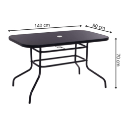 Záhradný stôl 140x80 cm SPRINGOS TOSCANA GF0081 čierny