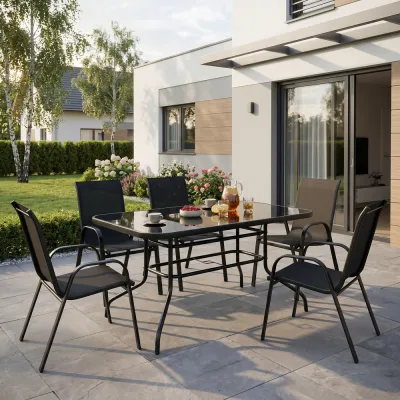 Záhradný stôl 140x80 cm SPRINGOS TOSCANA GF0081 čierny