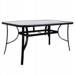 Záhradný stôl 150x90 cm SPRINGOS TOSCANA čierny