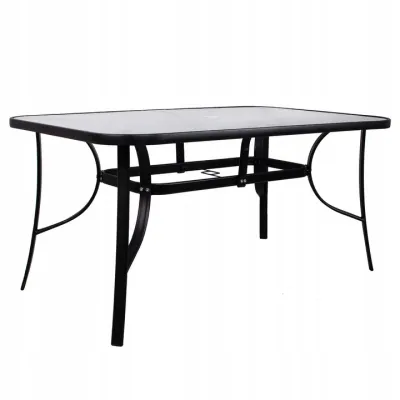 Záhradný stôl 150x90 cm SPRINGOS TOSCANA čierny