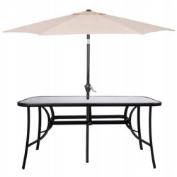 Záhradný stôl 150x90 cm SPRINGOS TOSCANA čierny