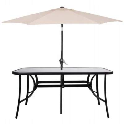 Záhradný stôl 150x90 cm SPRINGOS TOSCANA čierny