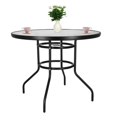 Záhradný stolík 90 cm SPRINGOS BISTRO čierny